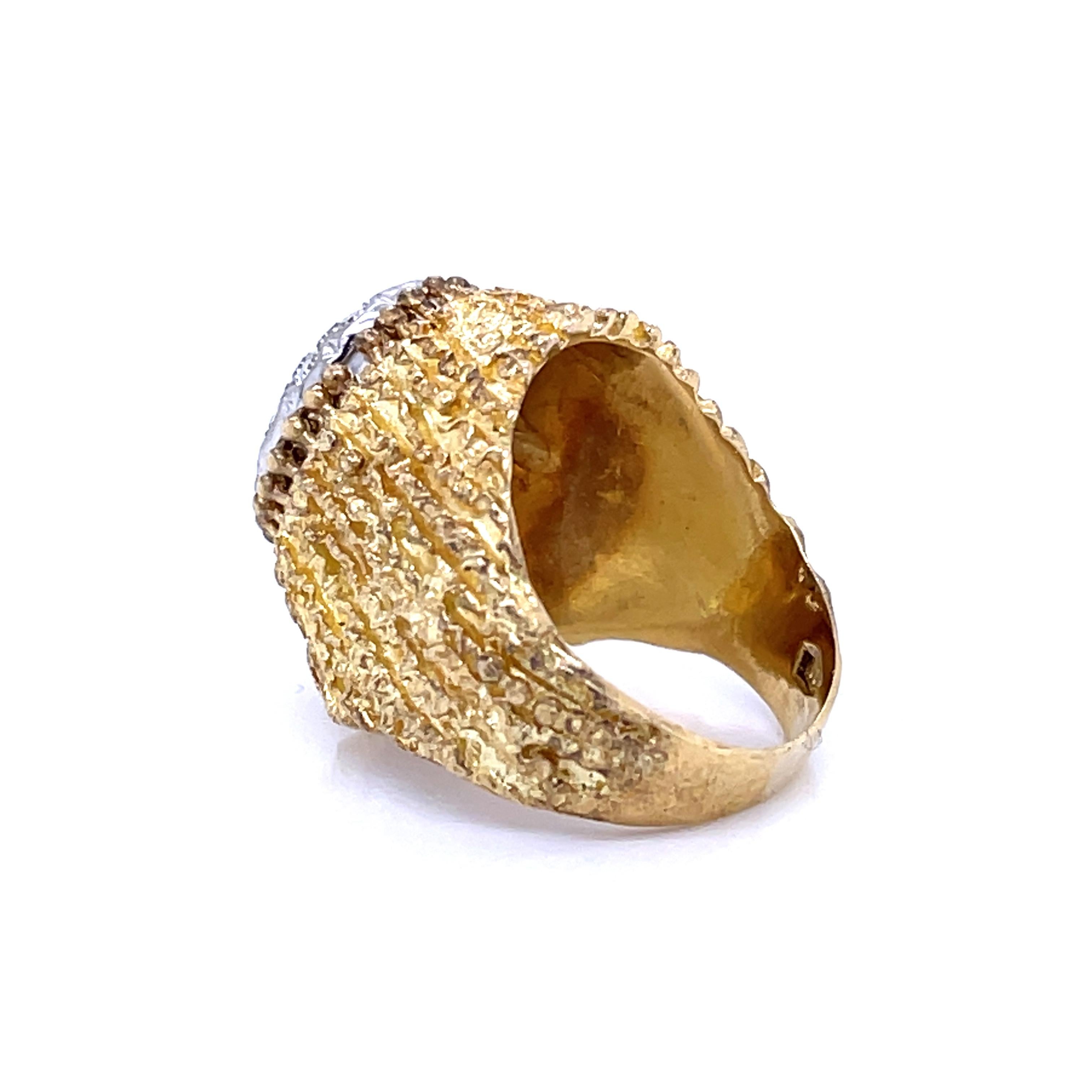 Women's or Men's 1960 Diamond 18 Karat Gold Ring