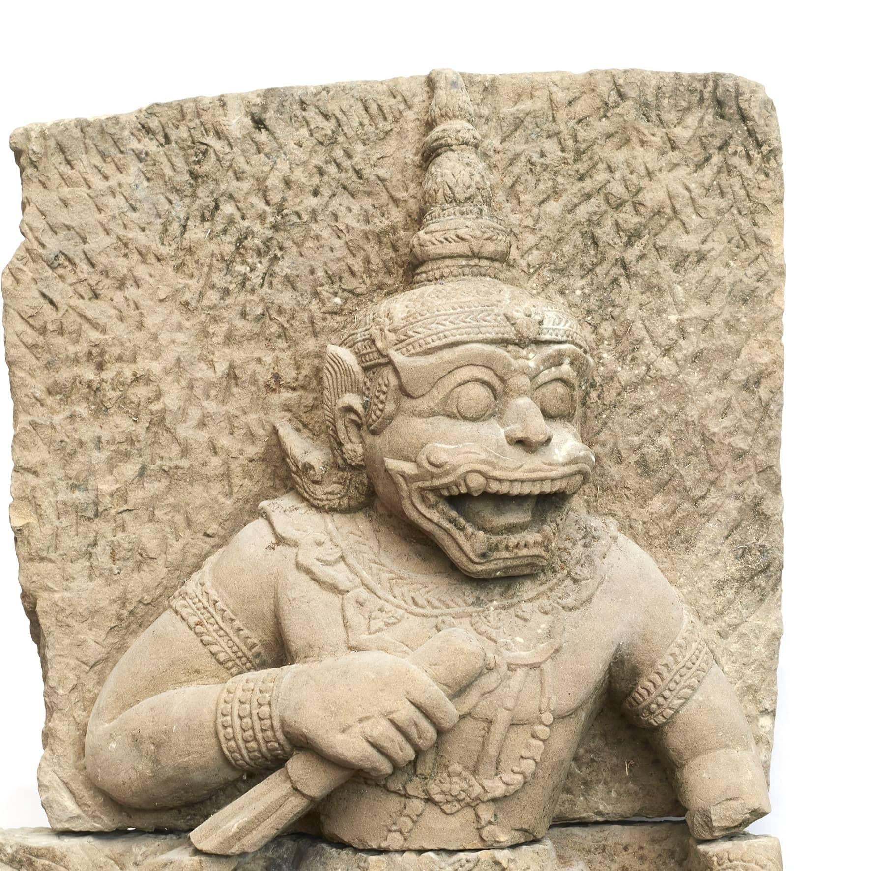 Other 600-800 Year-Old Sandstone Sculpture of Hanuman, the Monkey God