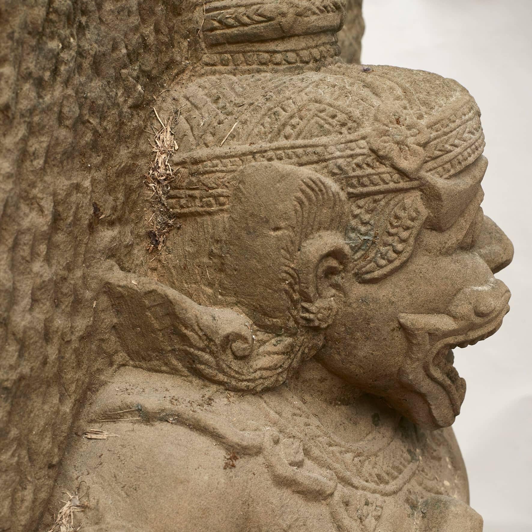 600-800 Year-Old Sandstone Sculpture of Hanuman, the Monkey God In Good Condition In Kastrup, DK