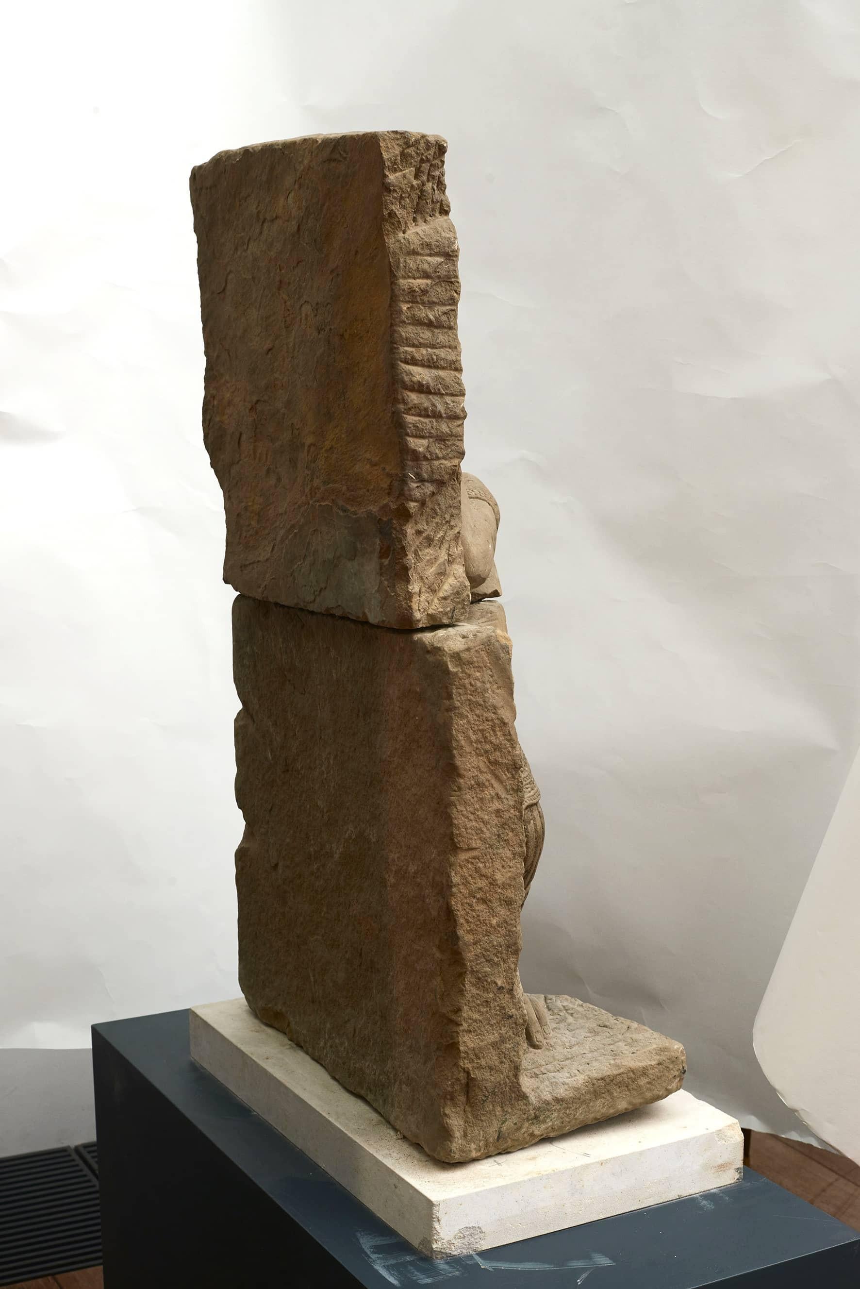 600-800 Year-Old Sandstone Sculpture of Hanuman, the Monkey God 2
