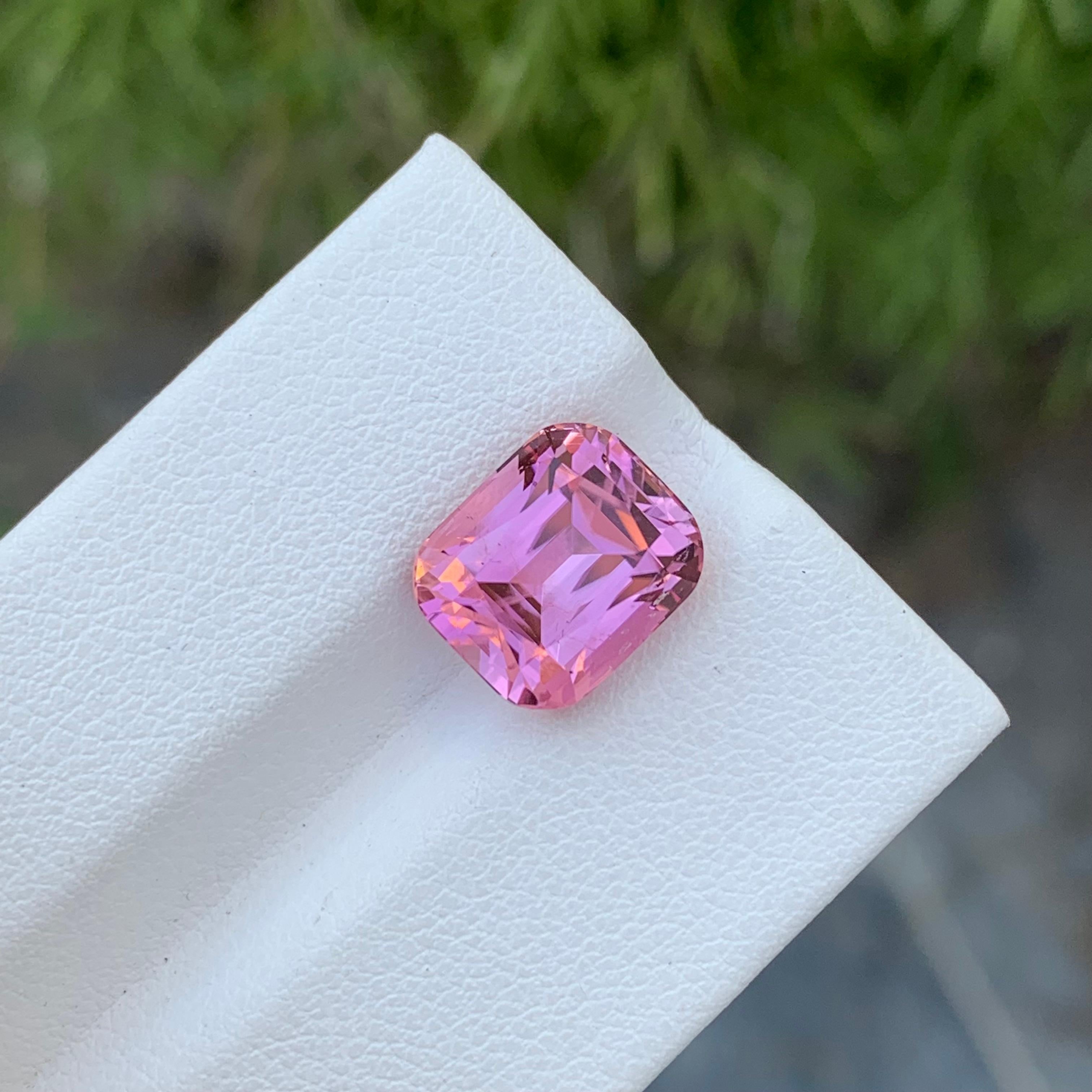 Loose Pink Tourmaline
Weight: 6.00 Carats
Dimension: 10.7 x 9.1 x 7.8 Mm
Colour: Pink
Origin: Afghanistan
Shape : Cushion
Certificate: On Demand
Treatment: Non

Pink tourmaline, known for its captivating hue ranging from delicate pastel shades to