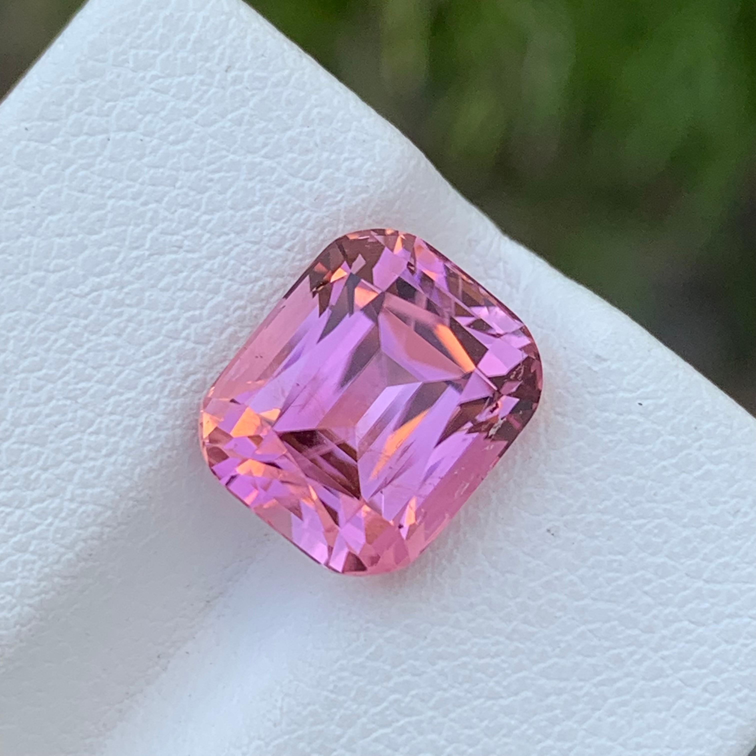 Women's or Men's 6.00 Carat Amazing Loose Baby Pink Tourmaline Cushion Shape Afghanistan Mine For Sale