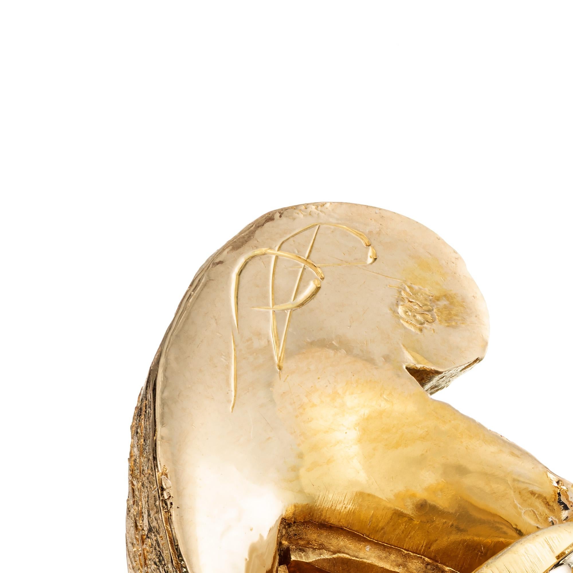 6.00 Carat Citrine Gold textured Cufflinks For Sale 2
