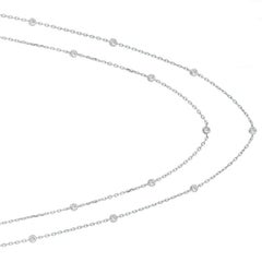 6,00 Karat Diamant pro Meter Halskette 14 Karat Weißgold 30 Stationen