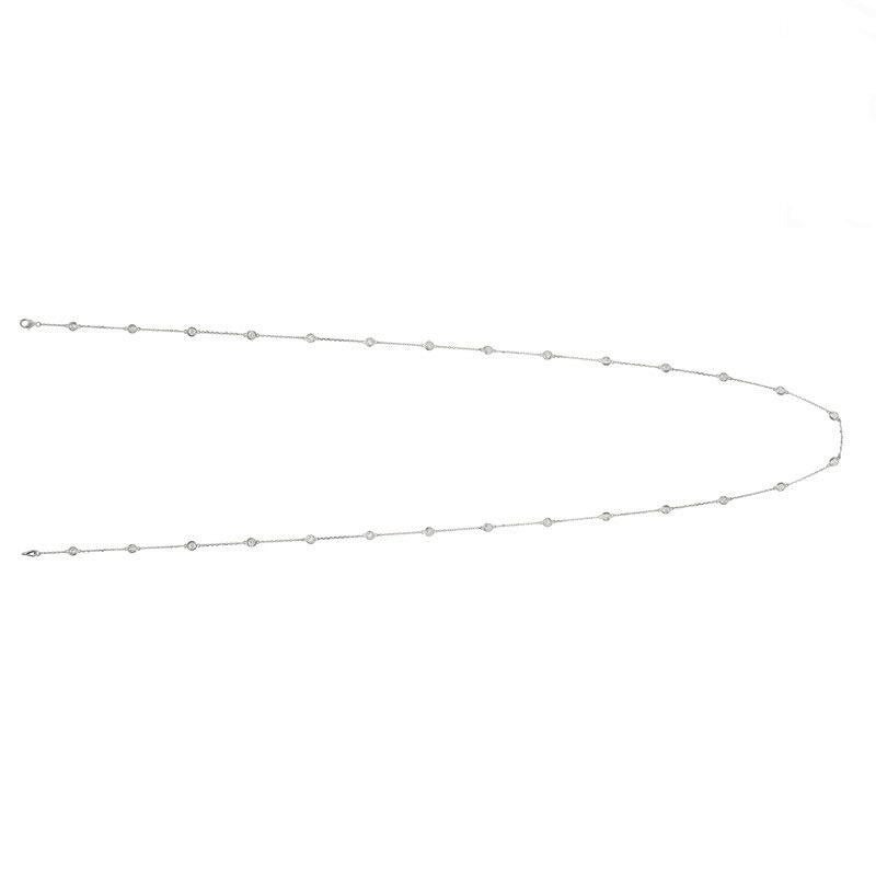 6.00 Carat Diamond by the Yard Necklace G SI 14K White Gold 28 stones 20 pointers 36 inches

100% Natural Diamonds, Not Enhanced in any way Round Cut Diamond by the Yard Necklace  
6.00CT
G-H 
SI  
14K White Gold, Bezel style, 9/20 gram
36 inches in