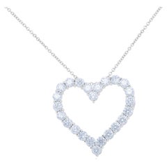 Diana M. 6.00 Carat Diamond Open Heart Large Size Pendant 