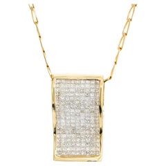 6.00 Carat Diamond Yellow Gold Ski Jump Pendant Slide