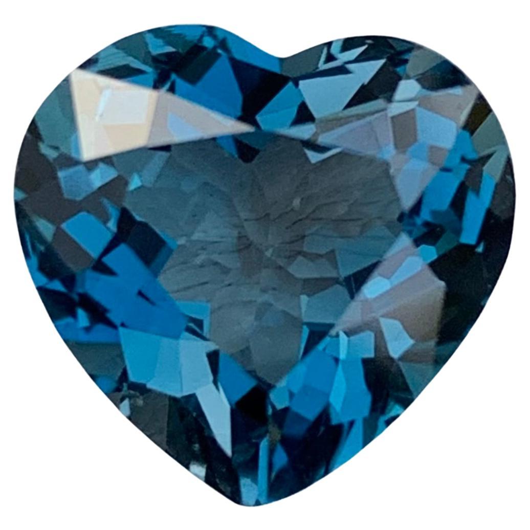 6.00 Carat Gorgeous Faceted London Blue Topaz Heart Shape Gemstone