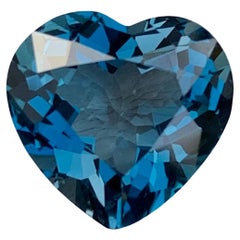 6.00 Carat Gorgeous Faceted London Blue Topaz Heart Shape Gemstone