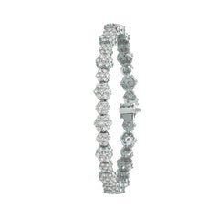 6.00 Carat Natural Diamond Bracelet G SI 14 Karat White Gold