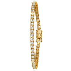 6.00 Carat Natural Diamond Tennis Bracelet G SI 14 Karat Yellow Gold