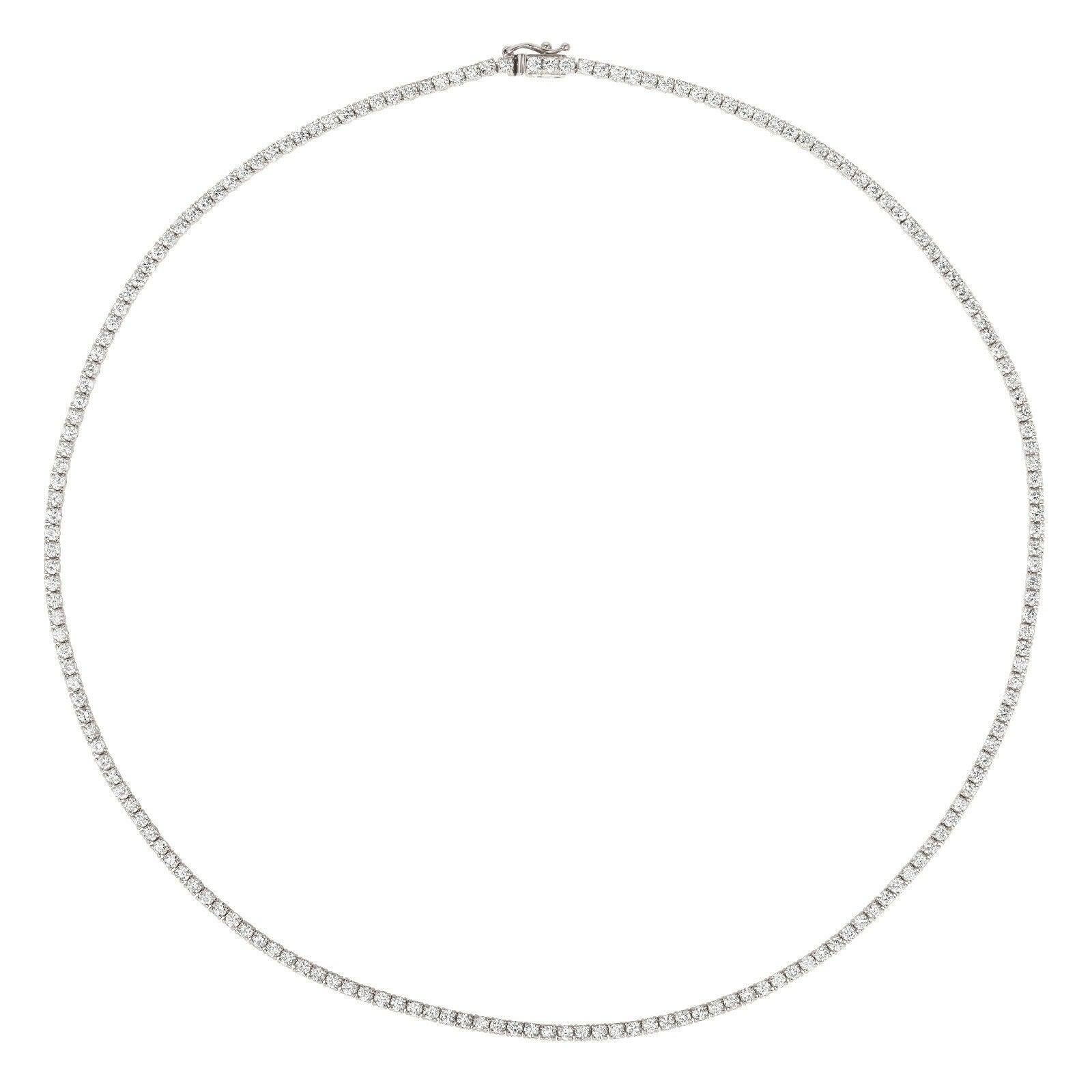 6.00 Carat Natural Diamond Tennis Necklace G SI 14k White Gold