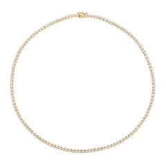 6,00 Karat natürlicher Diamant Tennis Halskette G SI 14k Gelbgold