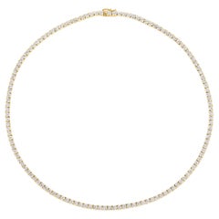 6.00 Carat Natural Diamond Tennis Necklace G SI 14k Yellow Gold