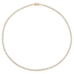 6.00 Carat Natural Diamond Tennis Necklace G SI 14k Yellow Gold