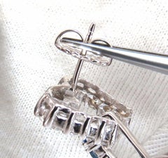 6.00 Carat Natural Diamonds Sapphire Three-Tier Dangle Earrings 14 Karat Heart