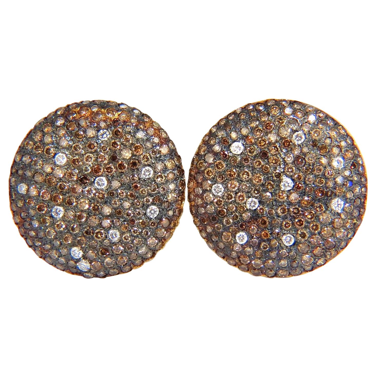 6.00 Carat Natural Fancy Color Diamonds Bead Set Earrings 18 Karat
