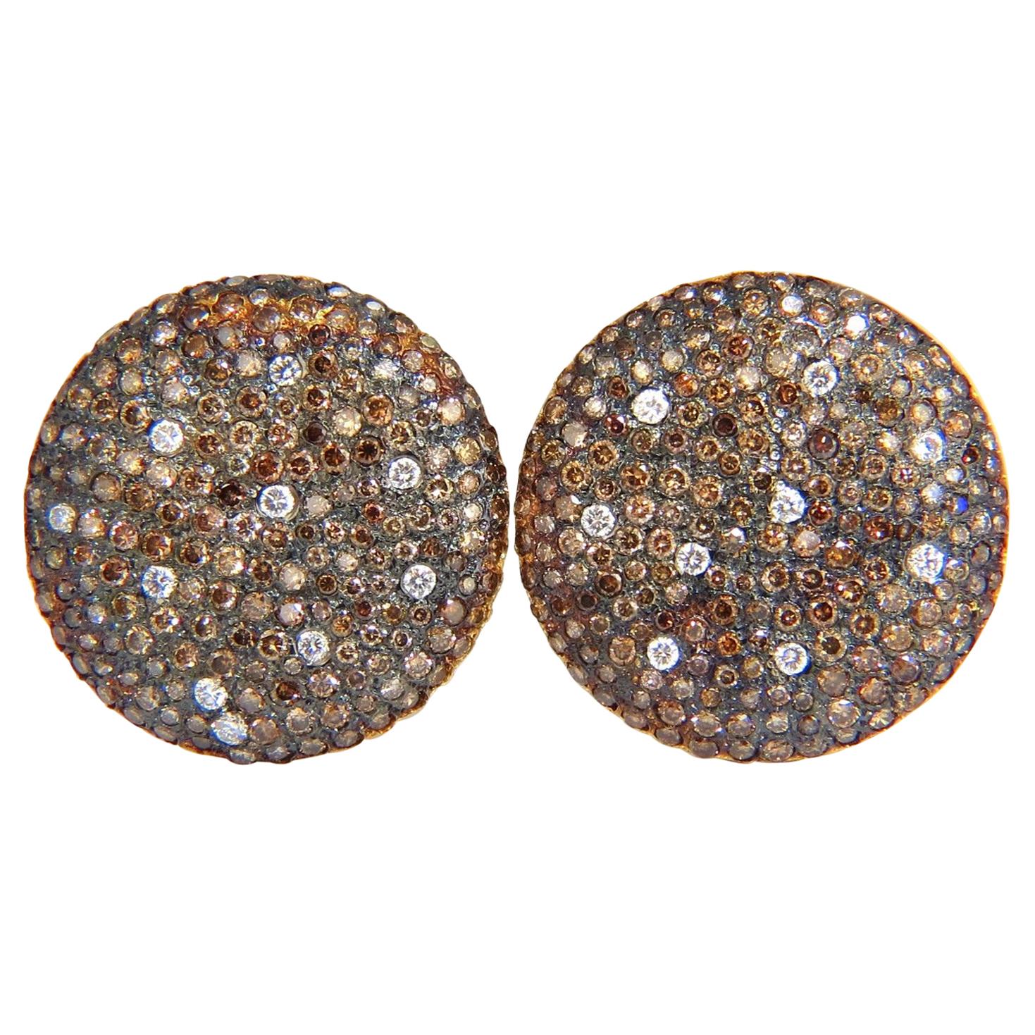 Pendientes con diamantes naturales de colores especiales de 6,00 quilates, montados en forma de cuentas, de 18 quilates*