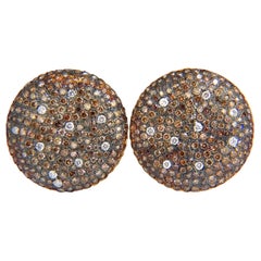 6.00 Carat Natural Fancy Color Diamonds Bead Set Earrings 18 Karat*