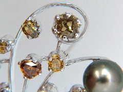 6.00 Carat Natural Fancy Color Yellow Orange Brown Pink Diamond Brooch and Pear*