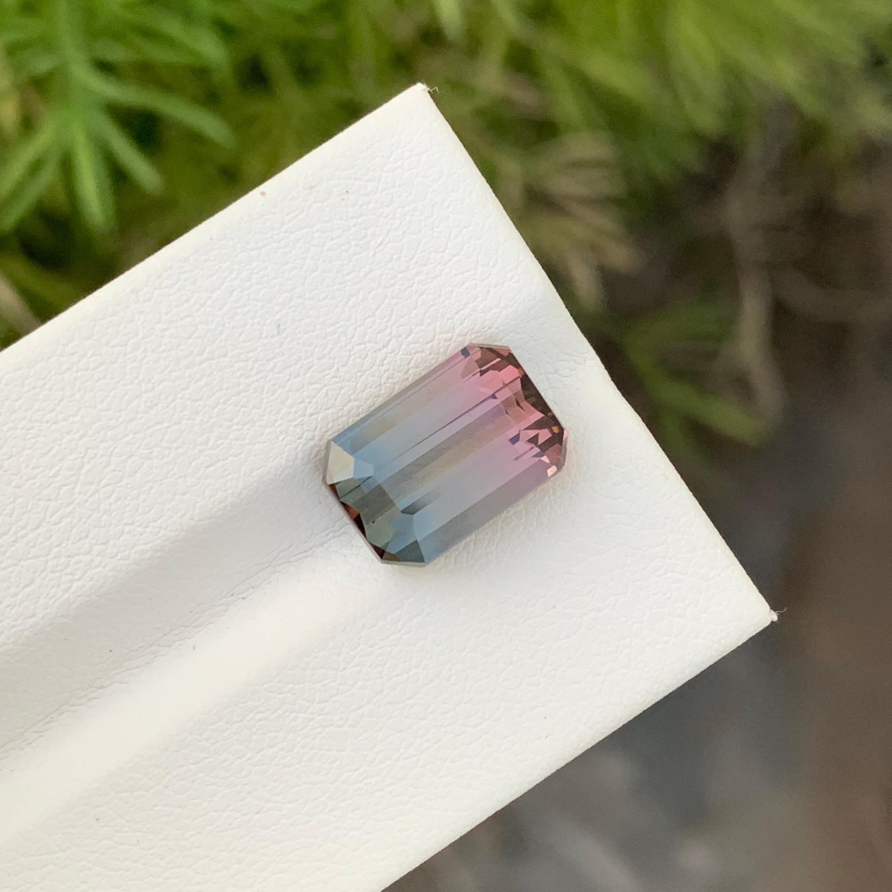 6.00 Karat natürlicher loser, mehrfarbiger Turmalin in Smaragdform für Schmuck im Angebot 2