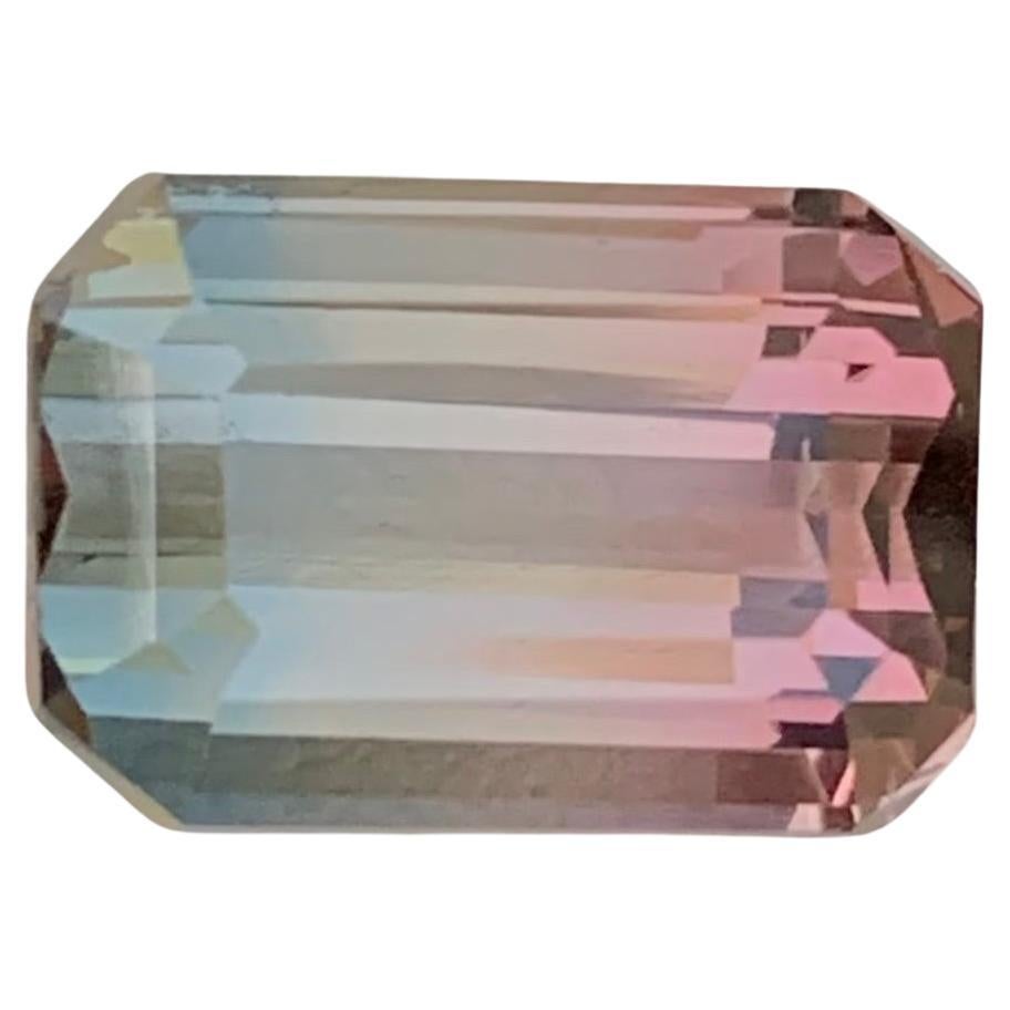 6.00 Quilates Turmalina Natural Suelta Bicolor Forma Esmeralda Gema Para Joyería