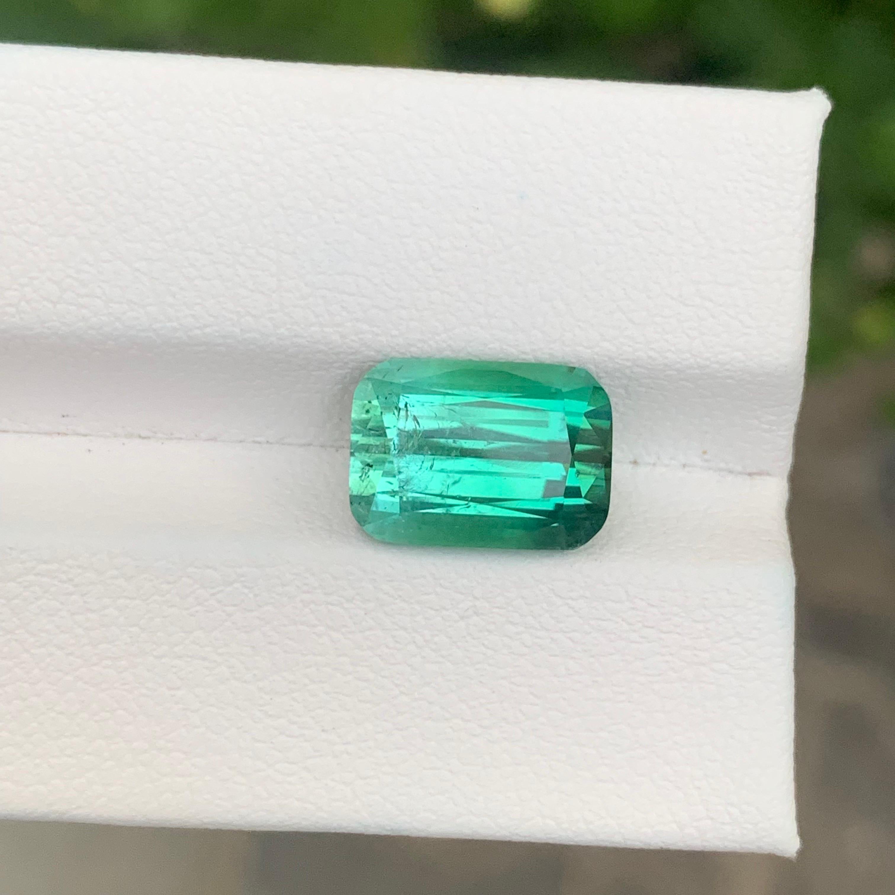 6.00 Carat Natural Loose Blue Green Tourmaline Cushion Shape Gemstone (Tourmaline bleue verte en forme de coussin) en vente 5