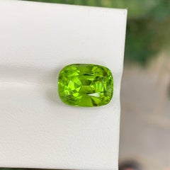 6.00 Carat Natural Loose Green Peridot Stone Cushion Cut Pakistani Gemstone