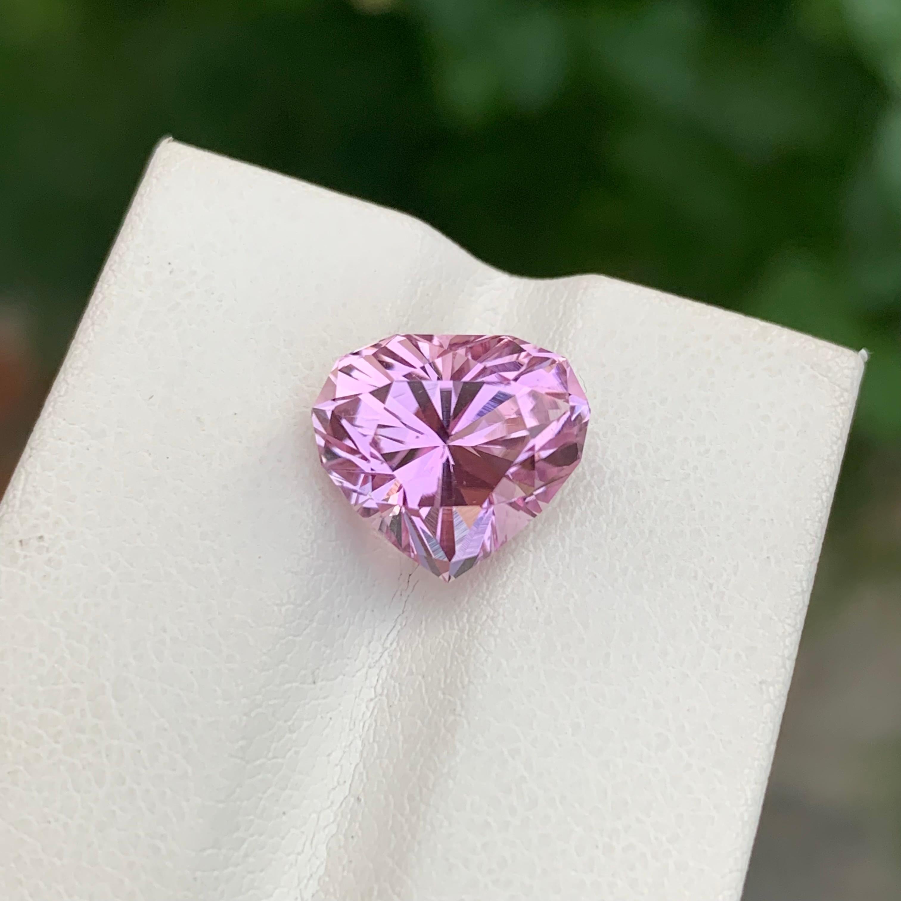 Loose Pink Kunzite

Weight: 6.00 Carats
Dimension: 10.5 x 11.8 x 8.3 Mm
Colour: Pink
Origin: Kunar, Afghanistan
Certficate: On Demand
Shape: Heart-Shape 

Kunzite, a delicate and enchanting gemstone, is cherished for its exquisite pink to lilac
