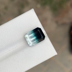 6.00 Carat Natural Loose Tri Colour Tourmaline Emerald Shape Gemstone