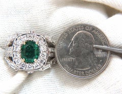 6.00 Carat Natural Vivid Bright Green Emerald Diamonds Ring 14 Karat*