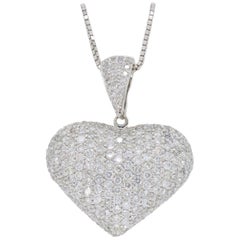 6.00 Carat Pave Set Diamond Heart Pendant