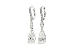 6.00 Carat Pear-Shaped Diamond Drop Earrings