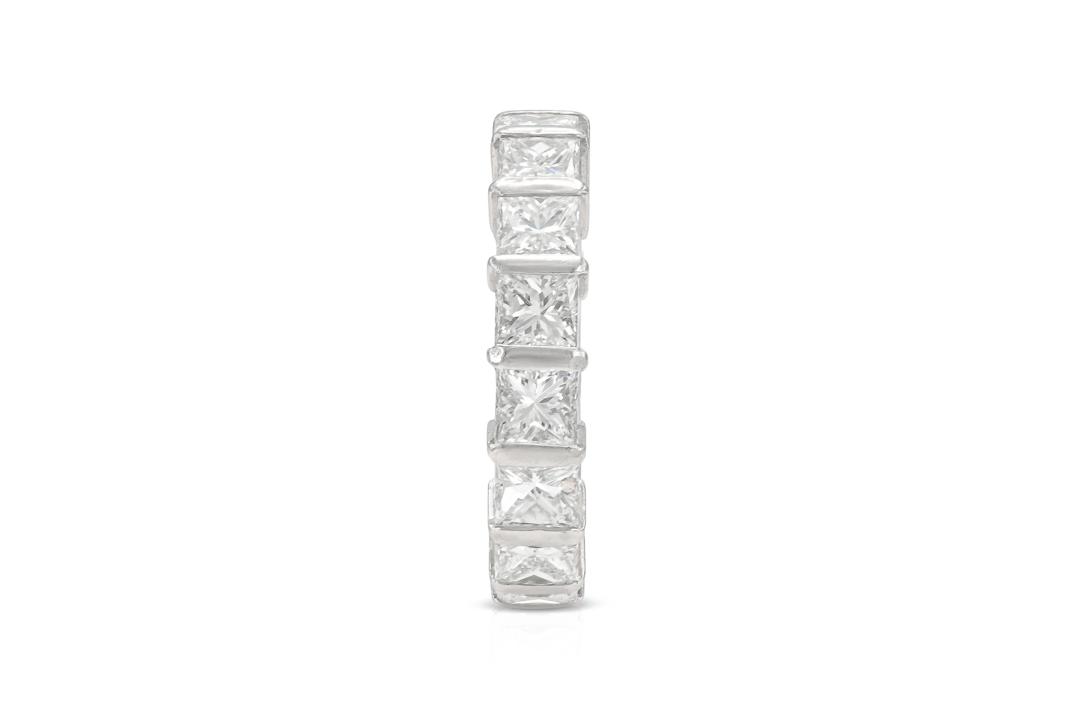 Taglio princess 6,00 carati di diamante taglio principessa per la fascia di eternità in vendita