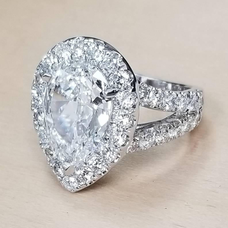 6.00 Carat Ring with GIA Certified Pear Shape Cut 3.65 Carat 