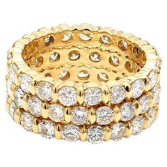 Bague en or jaune 18 carats 6,00 carats diamant rond brillant G VS1