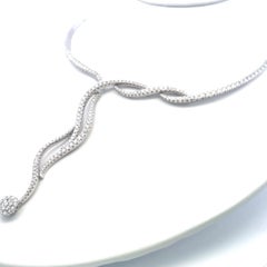 6.00 Carat Round Brilliant H VS Diamond 18 Karat White Gold Collar Necklace