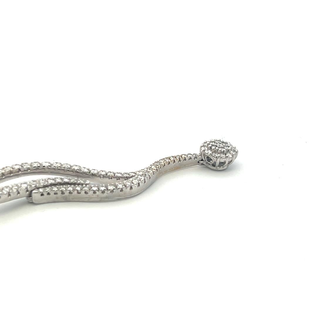 6.00 Carat Round Brilliant H VS Diamond 18 Karat White Gold Collar Necklace For Sale 4