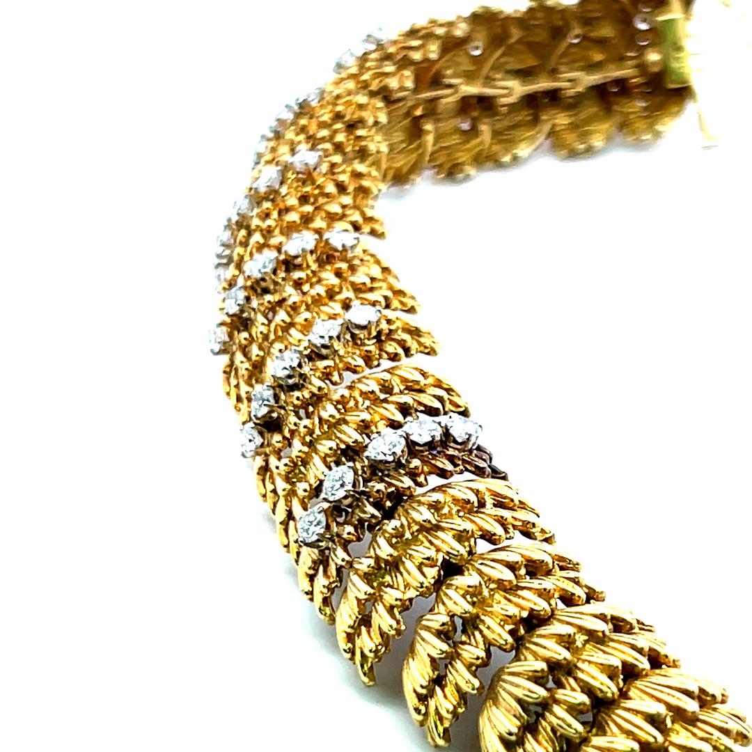 6.00 Carat Round Brilliant H VS Diamond 18 Karat Yellow Gold Link Bracelet en vente 3
