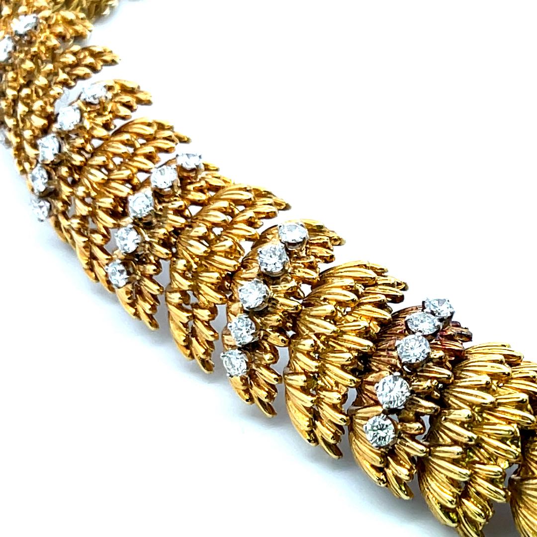 6.00 Carat Round Brilliant H VS Diamond 18 Karat Yellow Gold Link Bracelet en vente 4