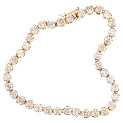 Bracelet tennis en or jaune avec diamants ronds de 6.00 carats 