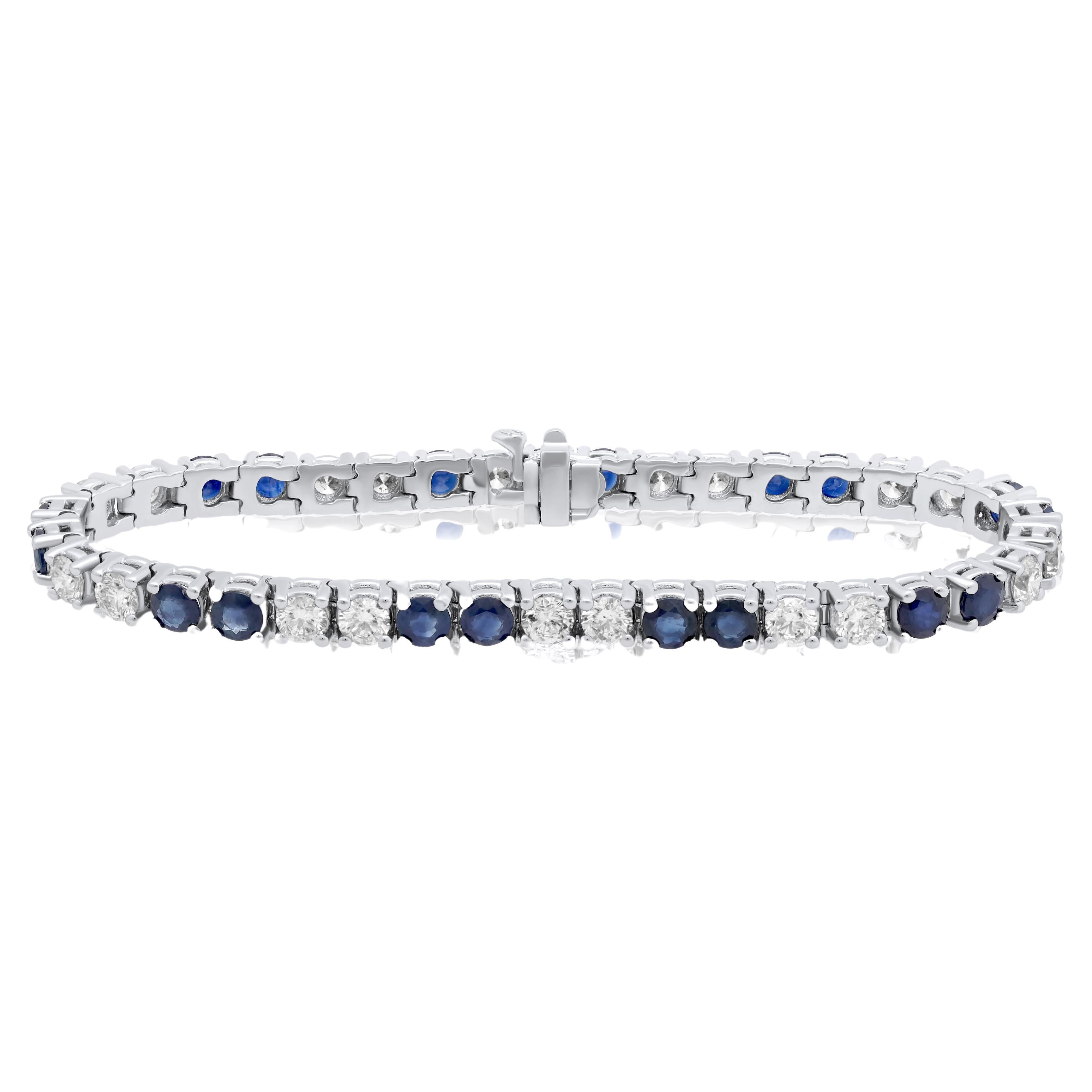 Bracelet en saphirs de 6,00 carats et diamants de 5,00 carats en vente