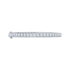 6.00 Carat Total Weight Natural Round Diamond 14k White Gold Bangle