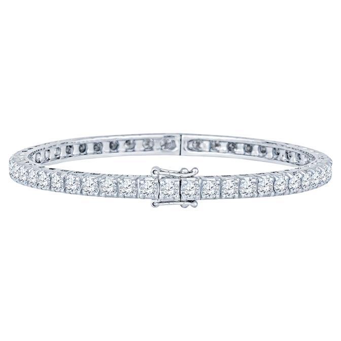 6,00 Karat Gesamtgewicht Natürlicher runder Diamant 14k Weißgold Armreif