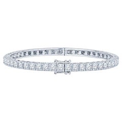 6,00 Karat Gesamtgewicht Natürlicher runder Diamant 14k Weißgold Armreif