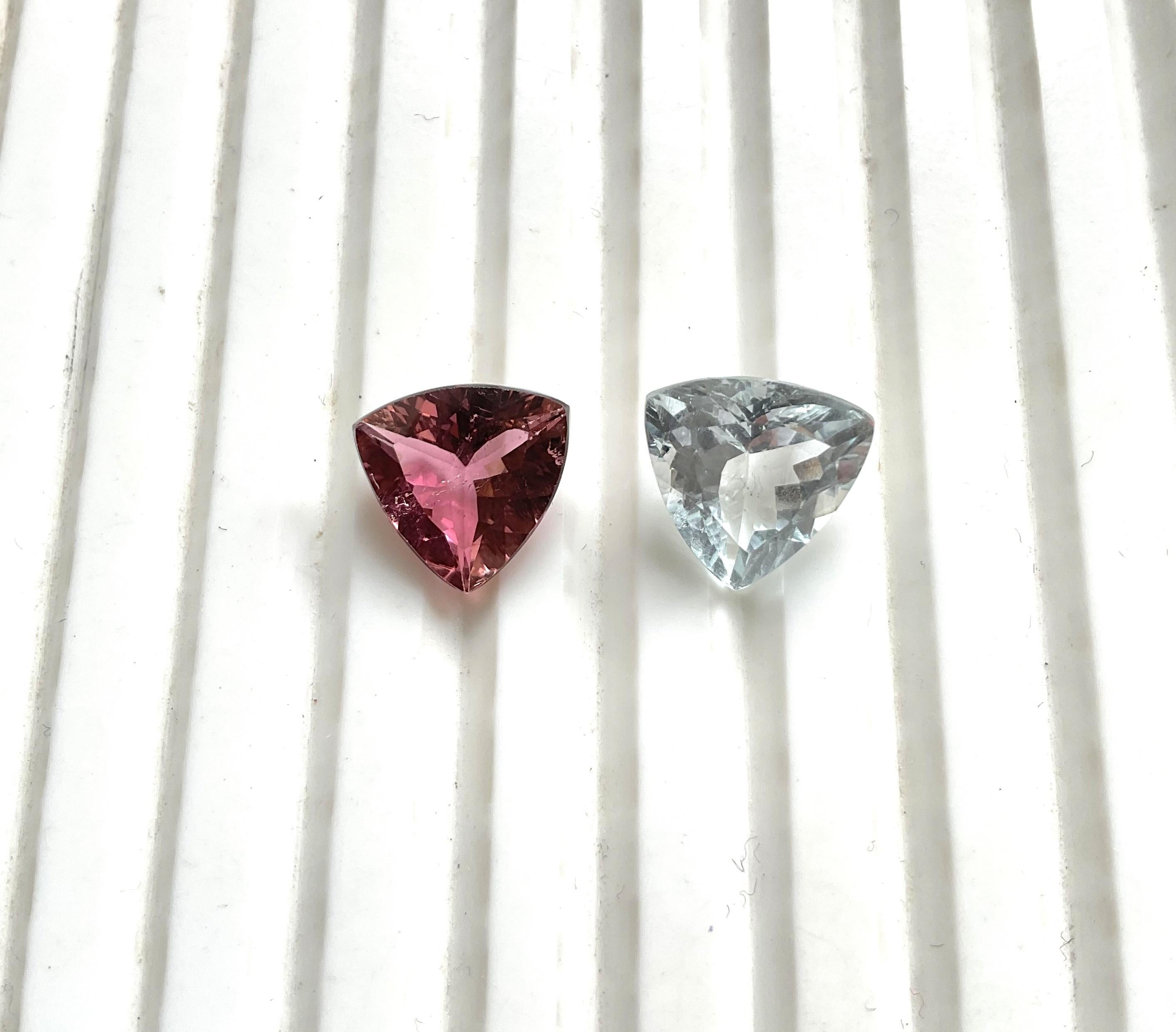 6.00 Carats Tourmaline Trillion 2 Pcs Faceted Cut stone Top Quality Natural gem

Pierre précieuse - Tourmaline
Poids - 6,00 carats
Forme - Trillion
Taille -  9.5x5 à 10x5.5 MM
Pièces - 2