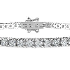 6 Carats Natural Diamond 14K White Gold Tennis Bracelet