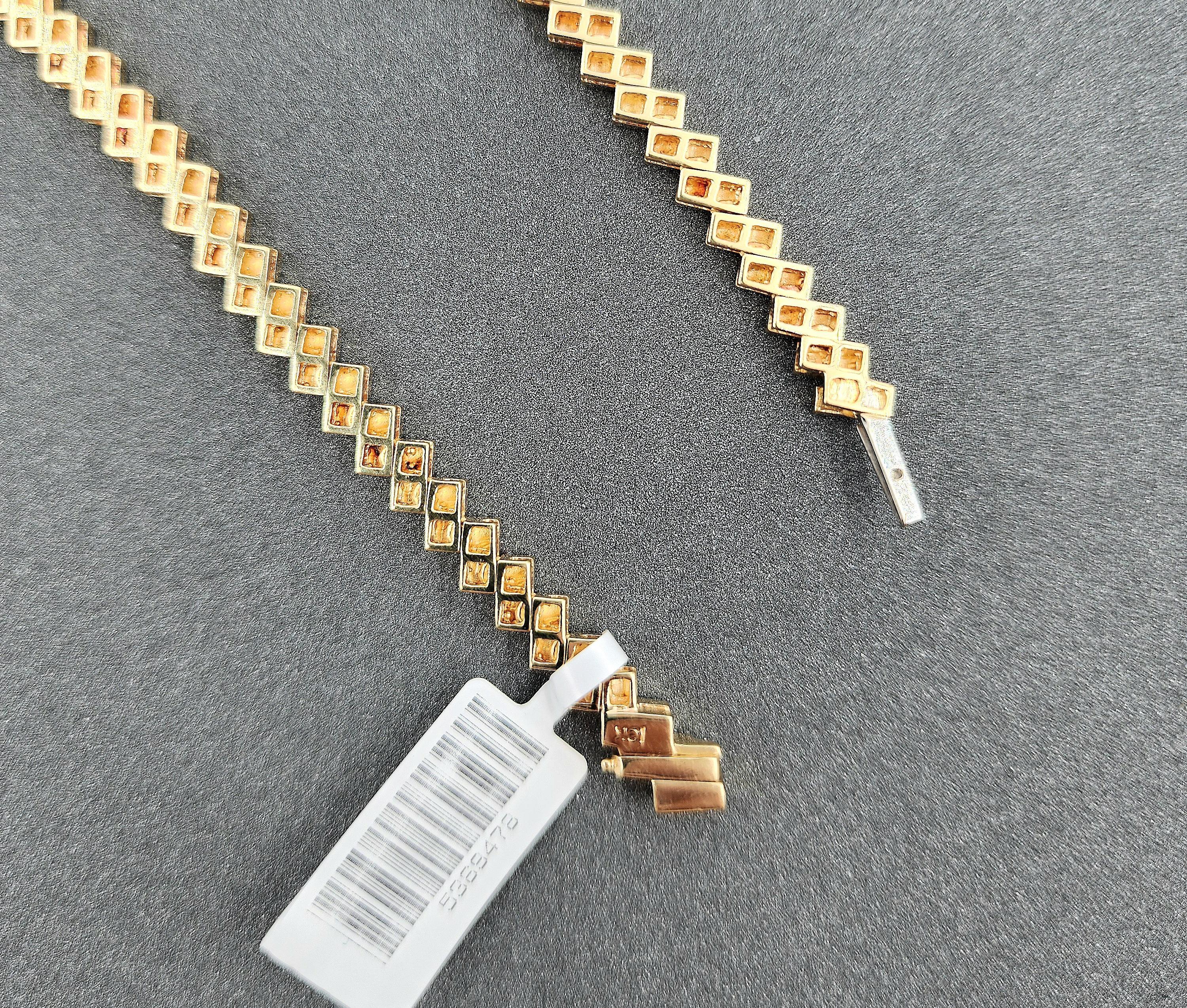da uomo o donna Collana di diamanti Zig Zag da 6,00 carati in vendita