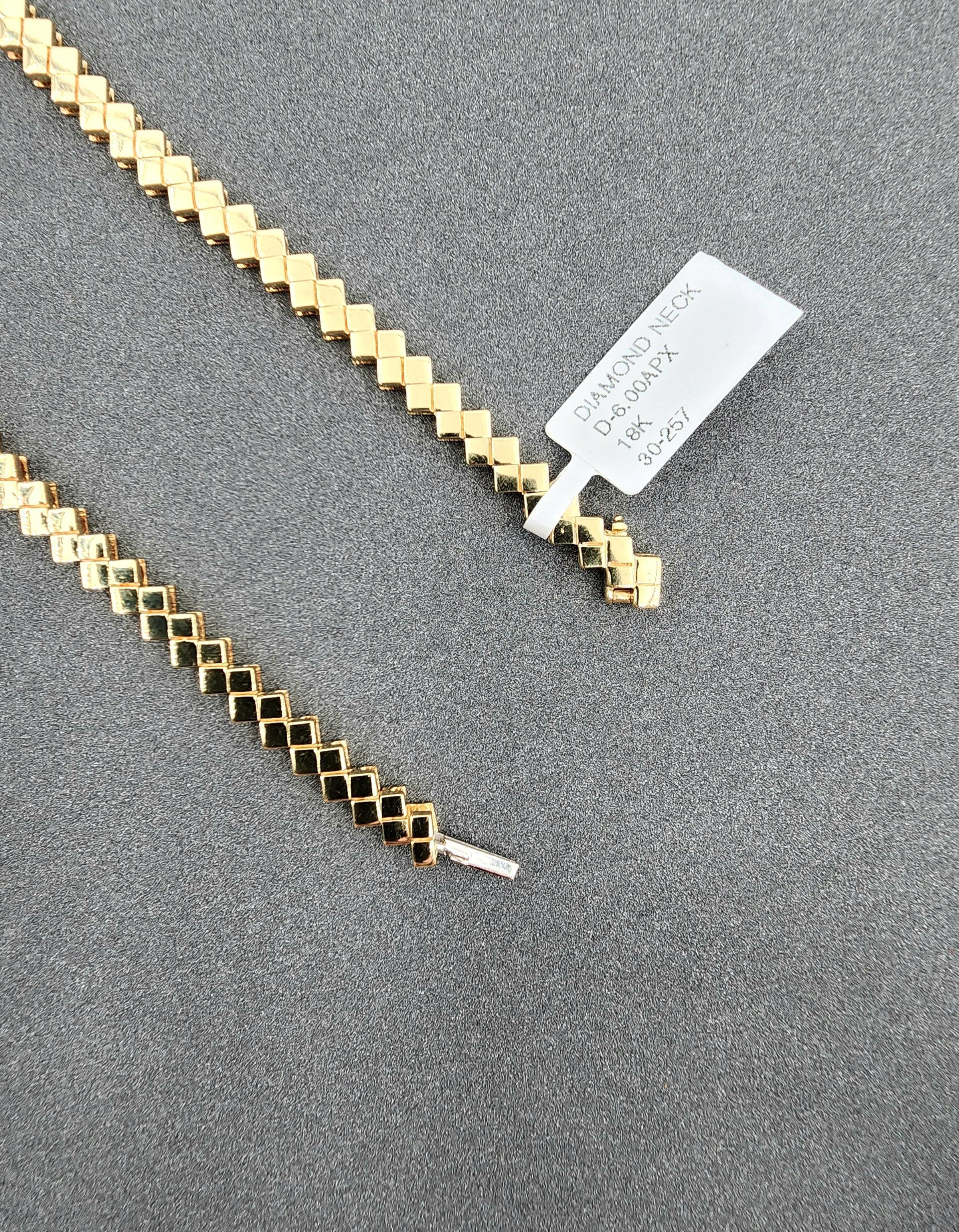 Collana di diamanti Zig Zag da 6,00 carati in vendita 1