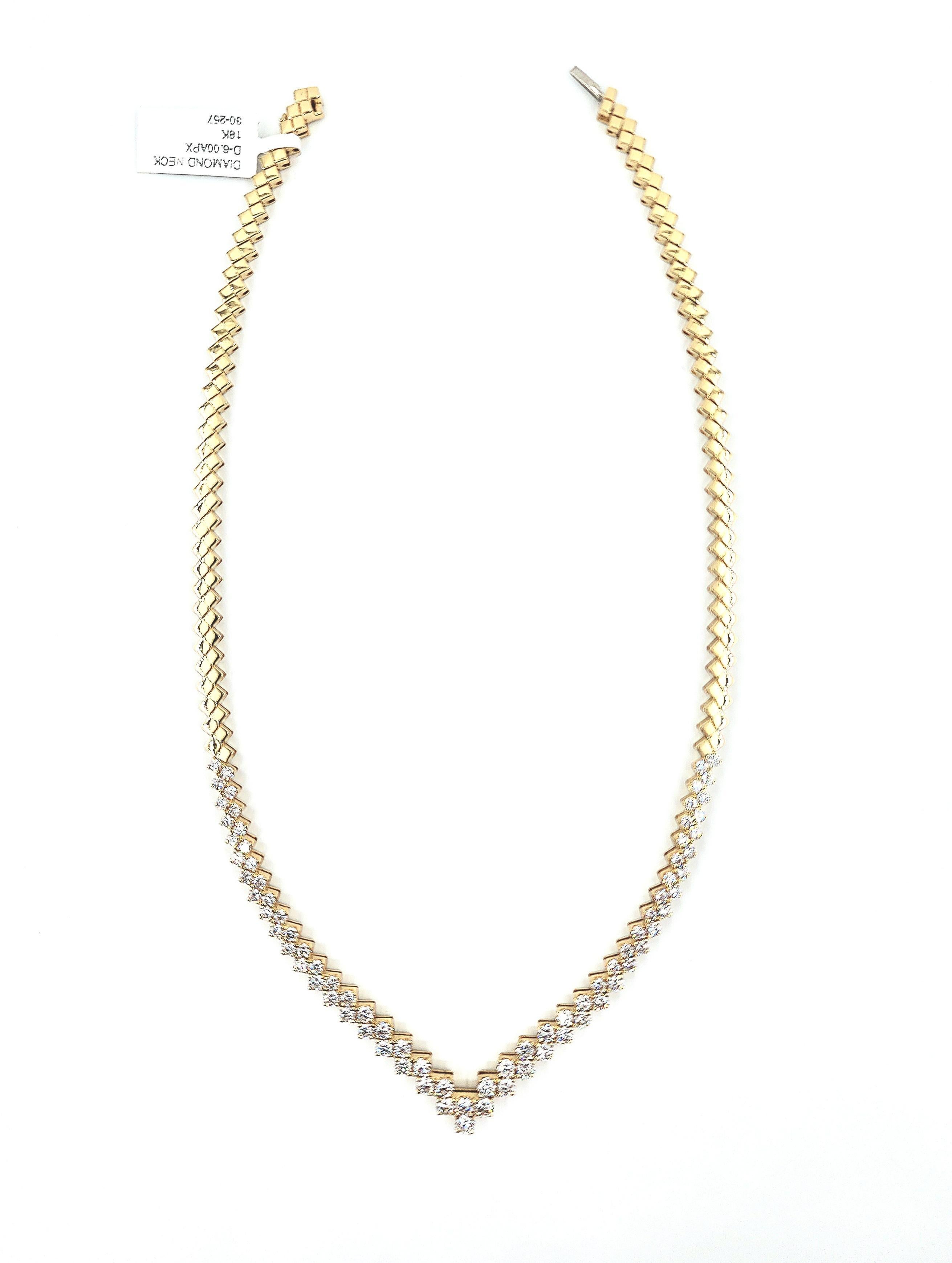Collana di diamanti Zig Zag da 6,00 carati in vendita 2